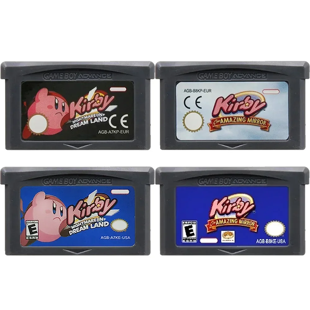 ∠New GBA Kirby Games Cards Cartridge 32-Bit Video Game Console Card Amazing Mirror Nightmare in Dream Land for