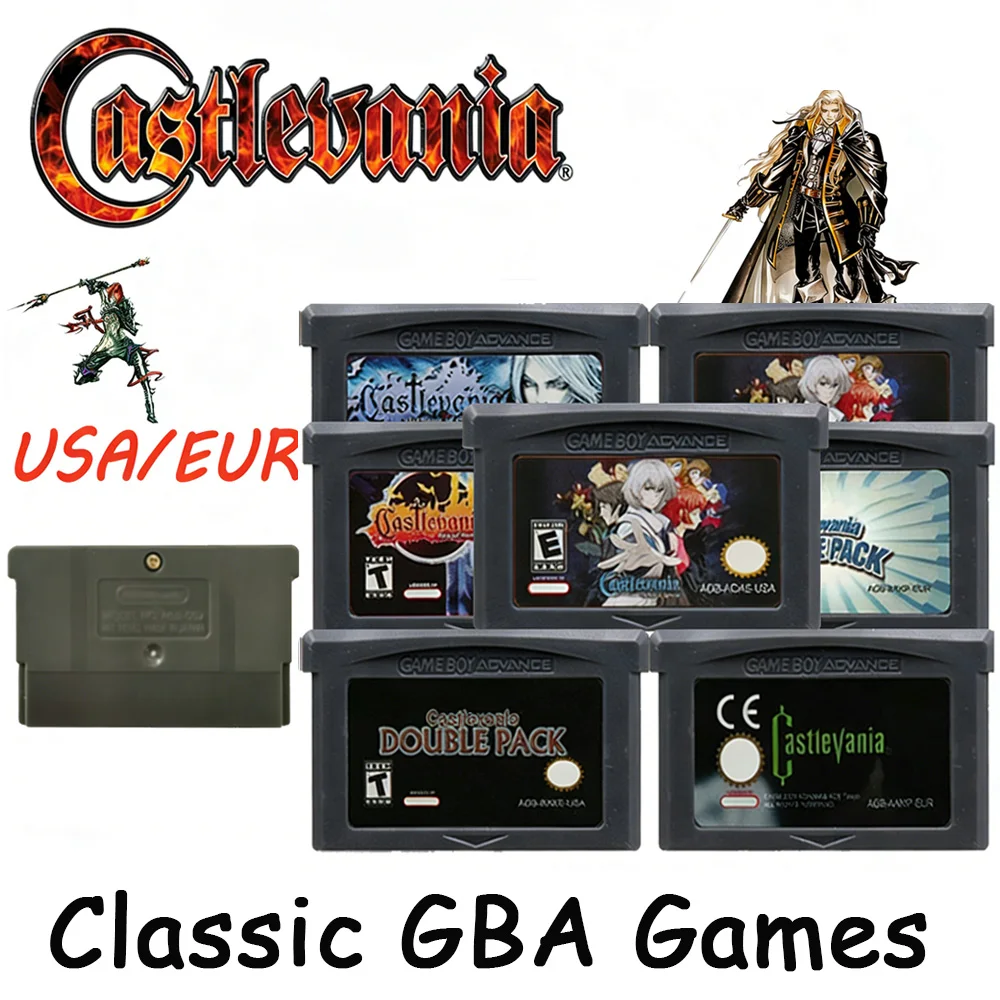 New Castlevania GBA Game Series Video Game Cartridge 32 Bit Game Console Memory Card Asia of Sorrow Dissonance for GBASP NDSL