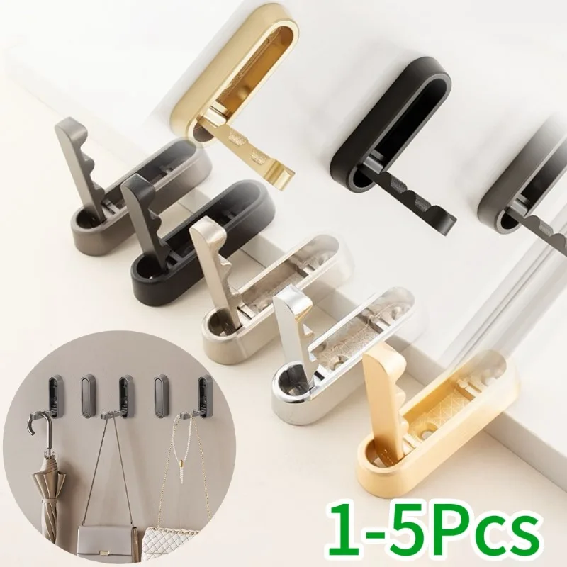 1/3/5 Stück faltbare Wandhaken, klappbare Garderobenhaken, goldene Haken zum Aufhängen von Handtüchern, Mänteln, Hüten, Schlüsseln, klappbarer Haken für das Badezimmer