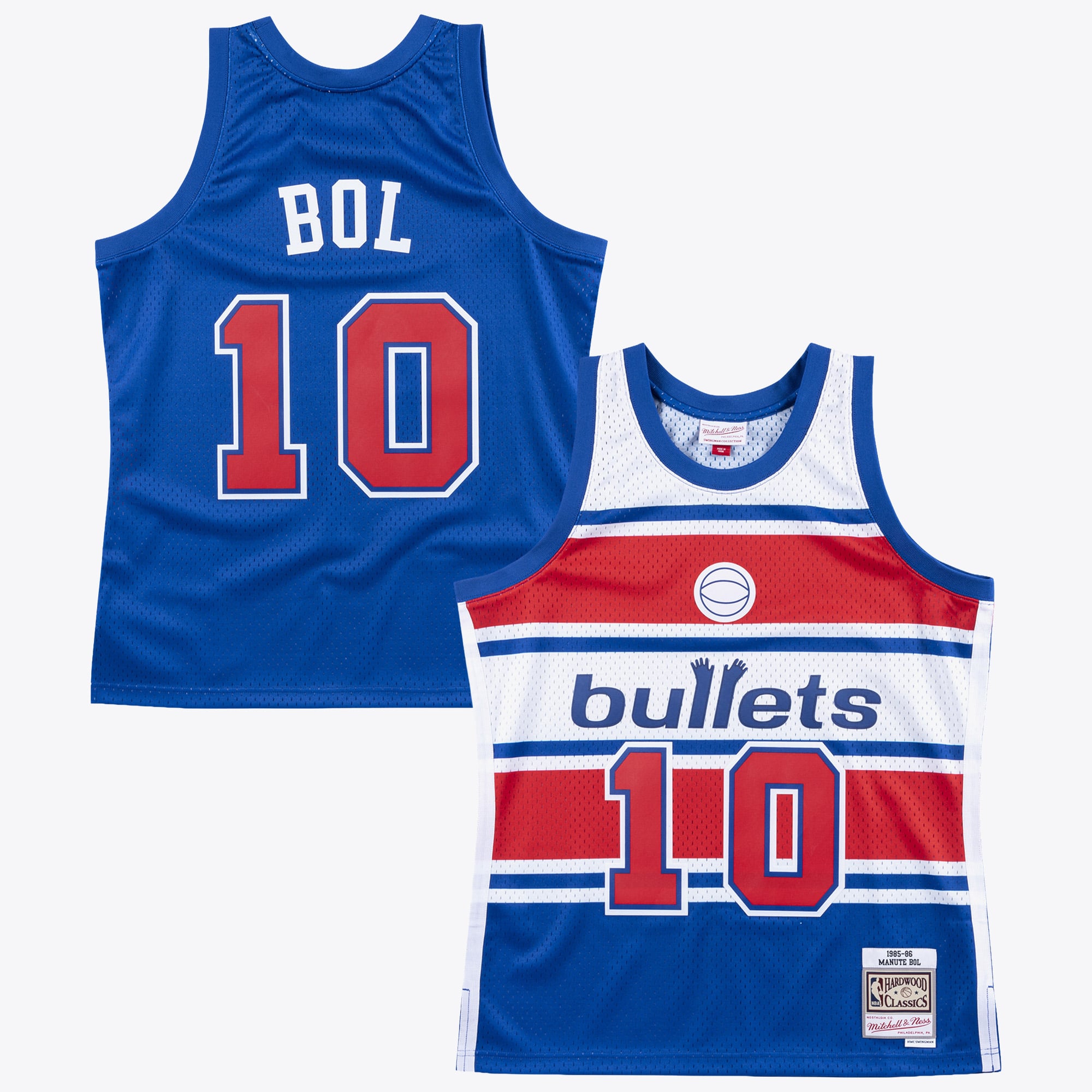 Maillot Authentique Swingman Washington Bullets Mitchell & Ness Manute Bol 1985 – Bleu Royal - Homme Taille: XL