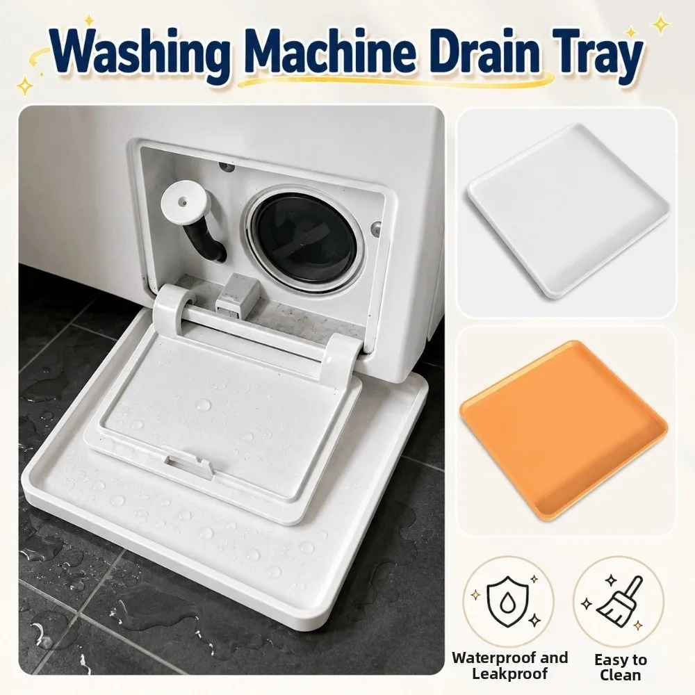 3D Printed Washing Machine Drain Tray Leak-Proof Anti-Overflow Washing Machine Drain Pan Durable Simple Washer Drain Guide Tray