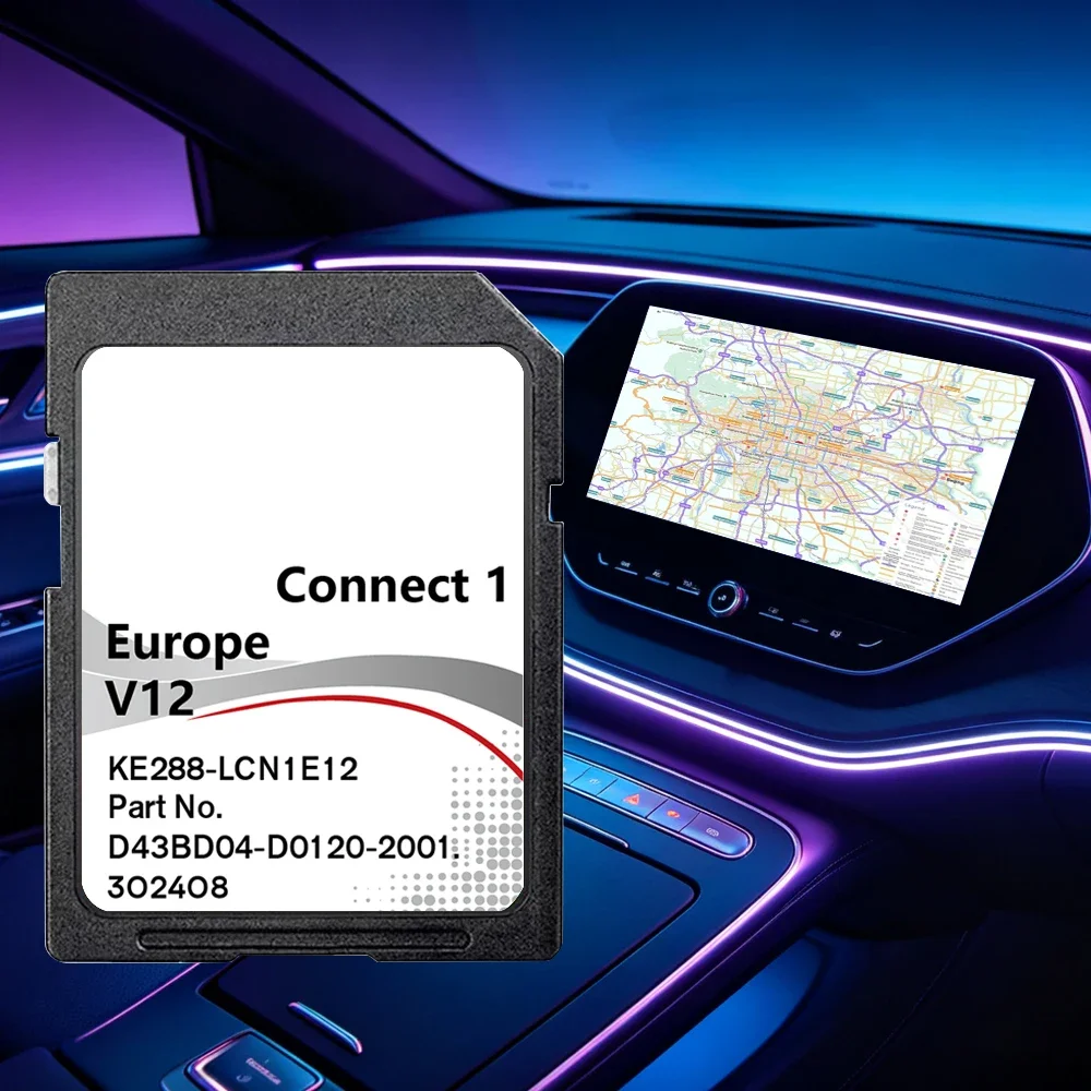 C1 V12 Connect1 SD-Karte Navi für Nissan Note Micra Juke NV200 X-Trail Qashqai Auto 16GB 2022 GPS Europa UK Karten-Navigation