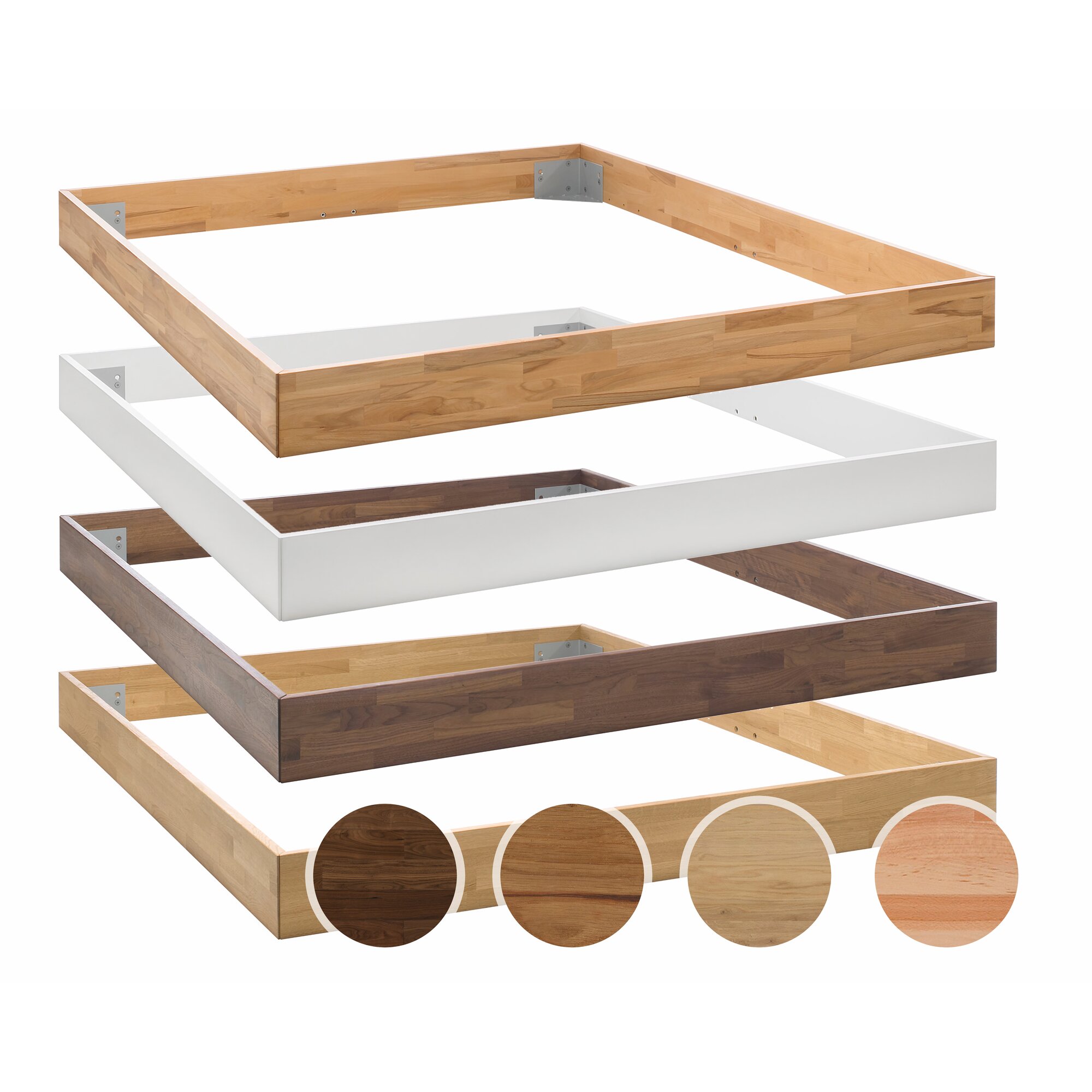 Hasena Moderno Massivholz Bettrahmen Trento 16 160x200 cm / Eiche bright, geölt