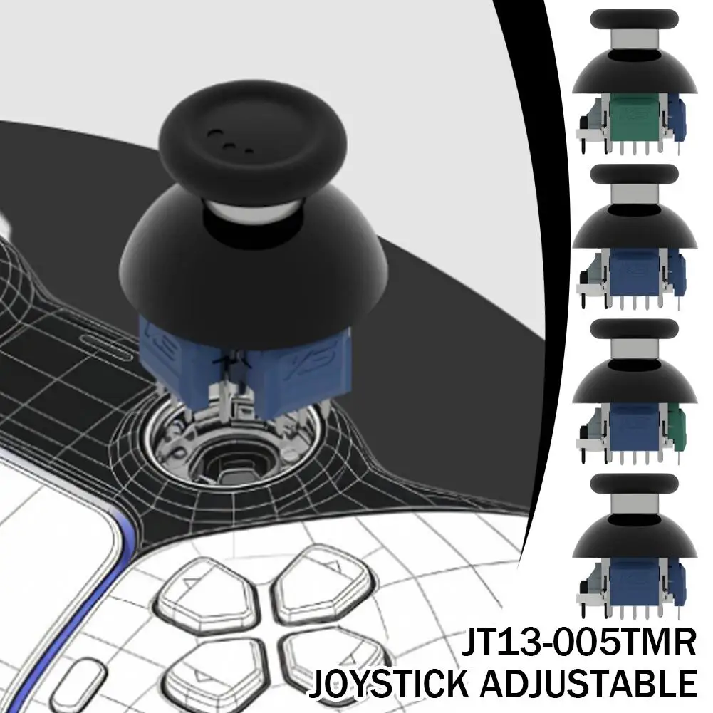 K-SILVER JT13-005 TMR Magnetischer Joystick 30-80gf 320 ° Spannungsverstellbarer Anti-Drift-Ersatzstick für PS5, PS4, Switch Pro, Xbox