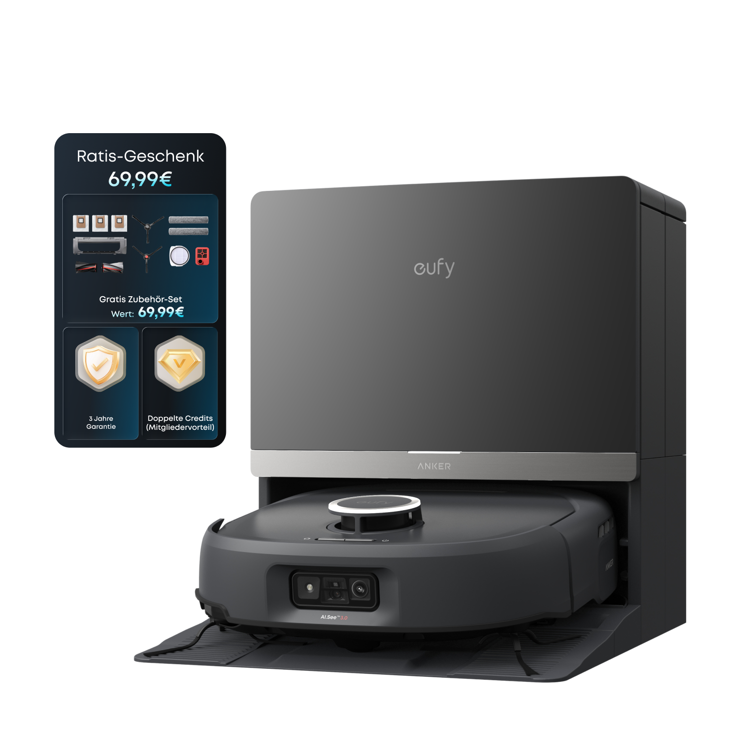 ANKER eufy Saug- und Wischroboter HydroJet E35 (Inklusive Gratis)