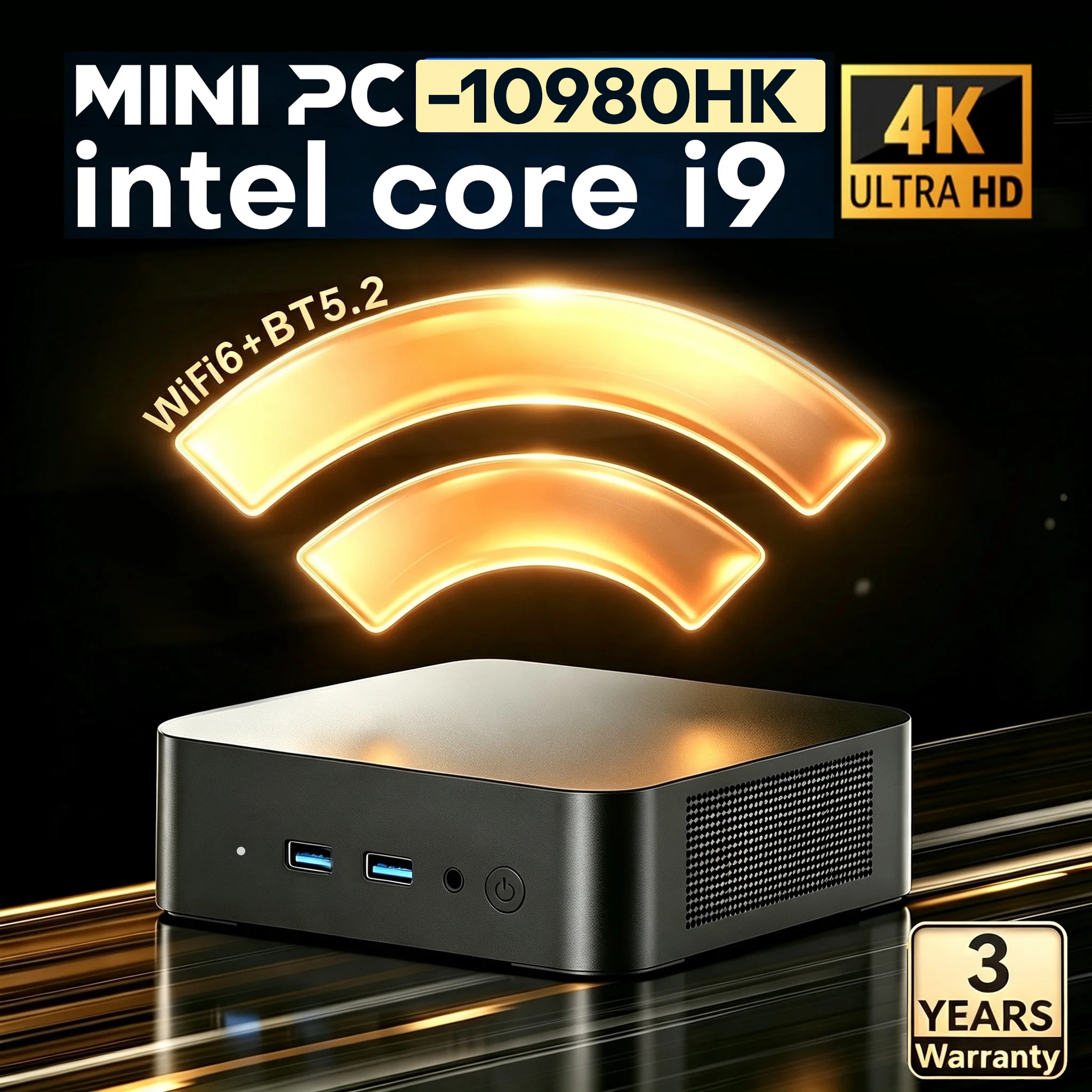 Nouveau mini PC de jeu de bureau Windows 11 Pro Intel Core i9 10980HK/i36100 Mini PC 16 Go de RAM 512 Go 1 To SSD PC Gamer Ordinateur Double WIFI 6 BT5.2 4K HD