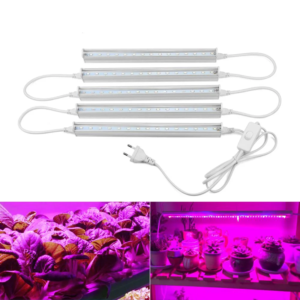 1 Fuß 6W/ Lampe Vollspektrum LED Pflanzenlampe für die Indoor-Anzucht von Sämlingen, LED Vollspektrum T5 Röhre mit EU-/US-Stecker 110V 220V