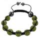 Burgmeister Jewelry Damen-Armband Shamballa olivgrün Länge variierbar, Verschiedene Steine auf schwarzem Textilband JBM1153-598