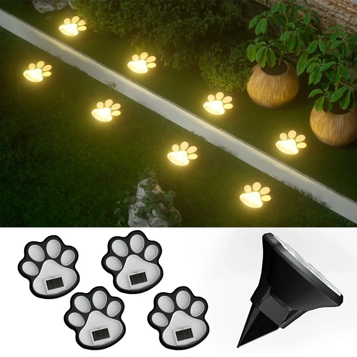 Solar Rasen Licht Hund Pfote Fußabdrücke Treppen Licht Im Freien Wasserdichte Balkon Garten Zaun Landschaft Dekoration Solar Lampe