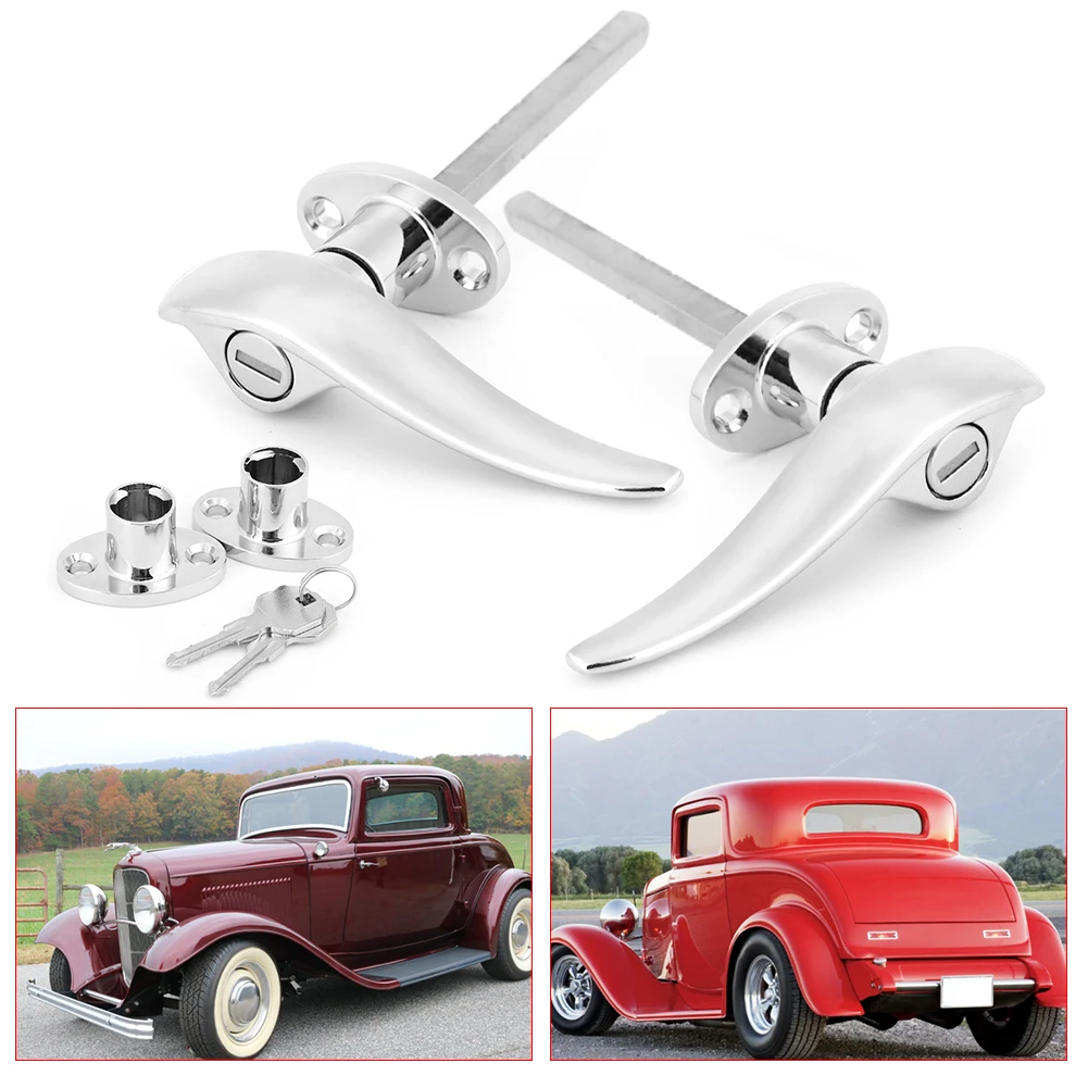 Autotürgriff, Türgriff, Türschloss-Set, Edelstahl, Auto-Außenverriegelung, Türgriffe, passend für 3 Fenster 1932–1934