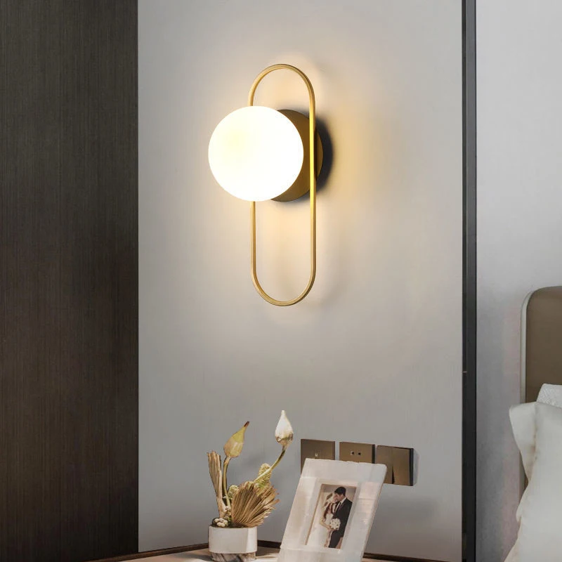 Moderne led wand lampen schwarz gold glaskugel wand leuchten wohnzimmer schlafzimmer hotel dekor wand leuchten nachttisch leuchten gang lampe g9