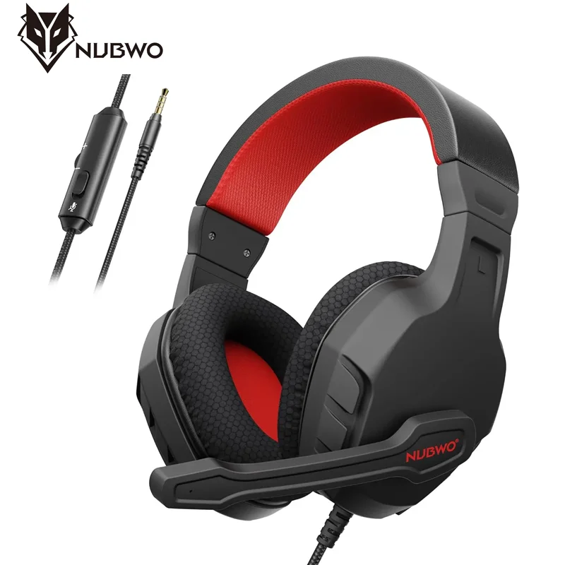 NUBWO U3-Headsets Gamer mit Mikrofon, klares Anrufmikrofon, Lautstärkeregler, Kinder-Gaming-Kopfhörer für PC, PS4, PS5, Mac, iPad, Xbox