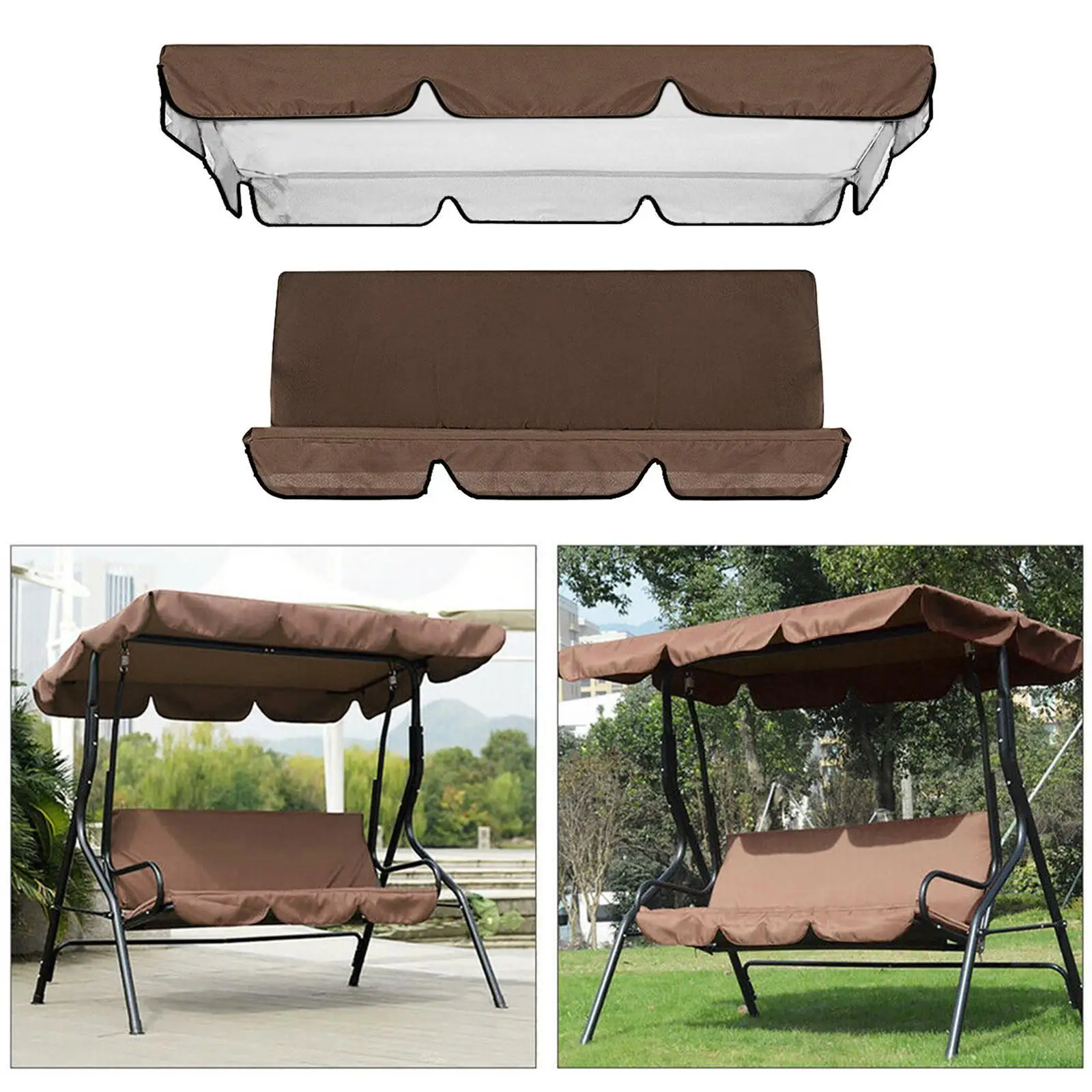 2 teile/satz Wasserdichte Schaukel Baldachin Markise Kit Outdoor Garten Schaukel Stuhl Abdeckung Block Uv-strahlen Spielplatz Schaukel Stuhl Top Abdeckung