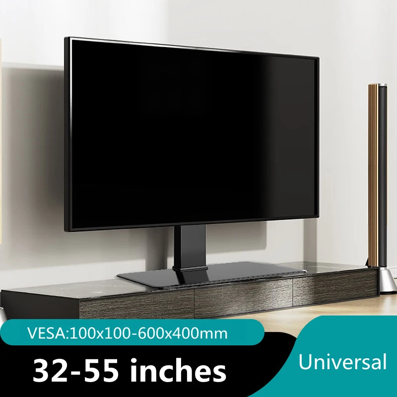 Höhenverstellbarer, universeller drehbarer TV-Ständer für 32–55 Zoll LCD/LED-Bodenmontage, Eisen-TV-Ständer, Fernseher, VESA: 600 x 400 mm, max. 40 kg
