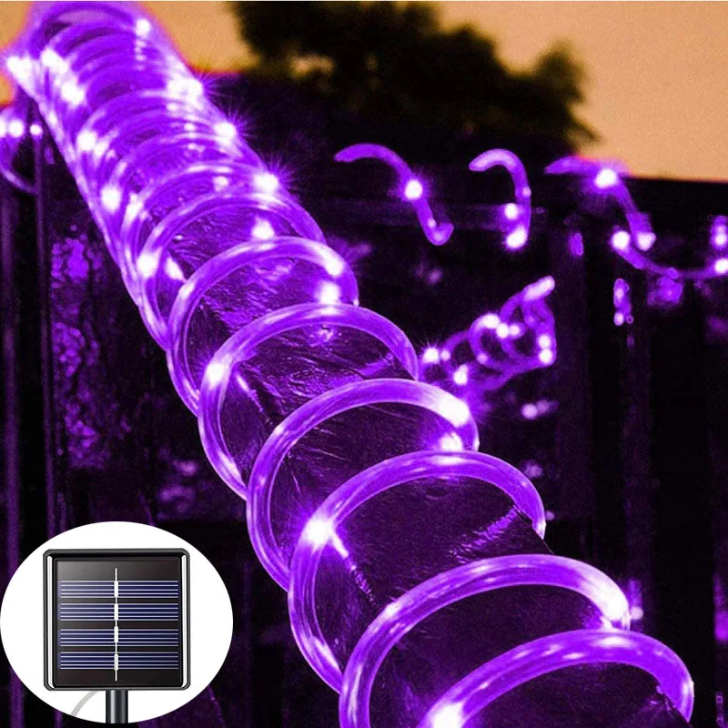 Halloween Outdoor Solar-Lichterkette LED-Gartenbeleuchtung Weihnachtsdekoration Hochzeitsgirlande Wasserdichte Lichterkette Feenlichtstreifen