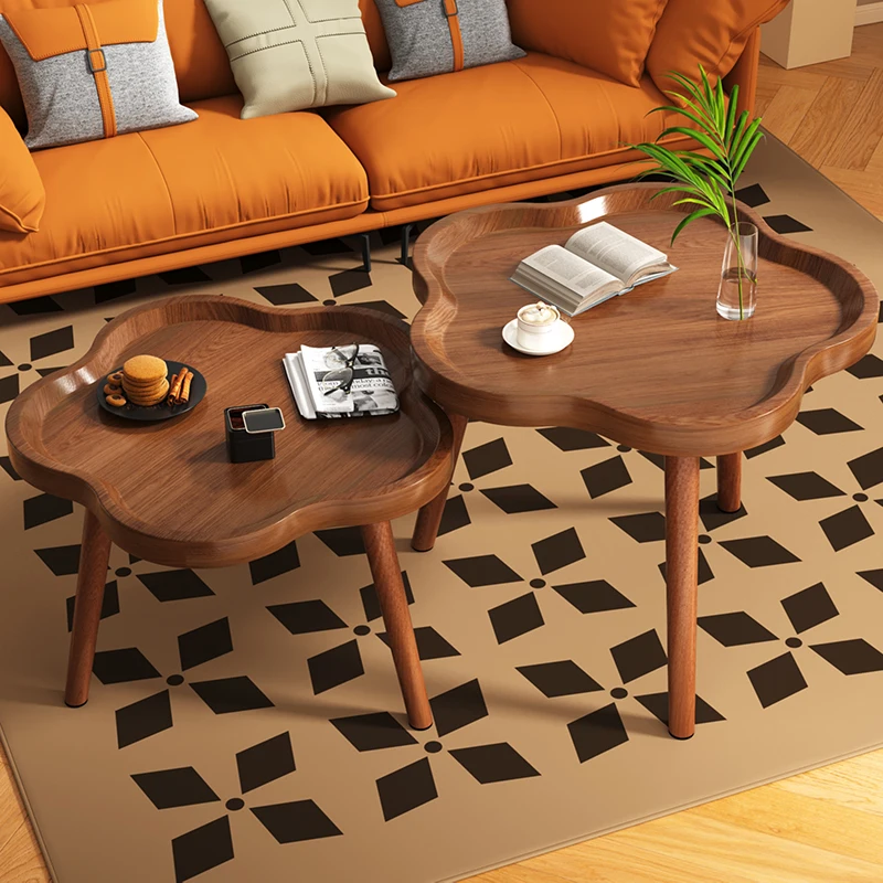 Tablett, antike Couchtische, modernes Design, Holz, einzigartiger kleiner Beistelltisch, minimalistisch, rund, Premium-Mueble-Salon-Wohnmöbel