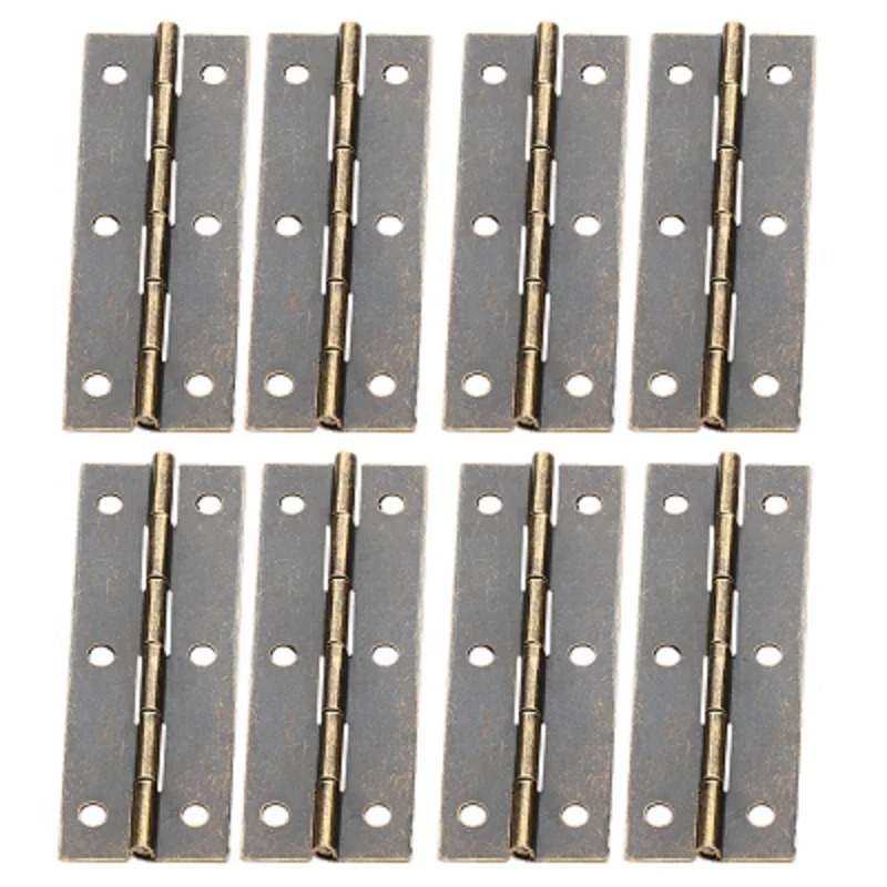 8Pcs Folding Butt Scharniere Antike Bronze Metall Scharnier für Türen Fenster Möbel Schrank Schrank Holz Boxen mit Schrauben 60x20mm
