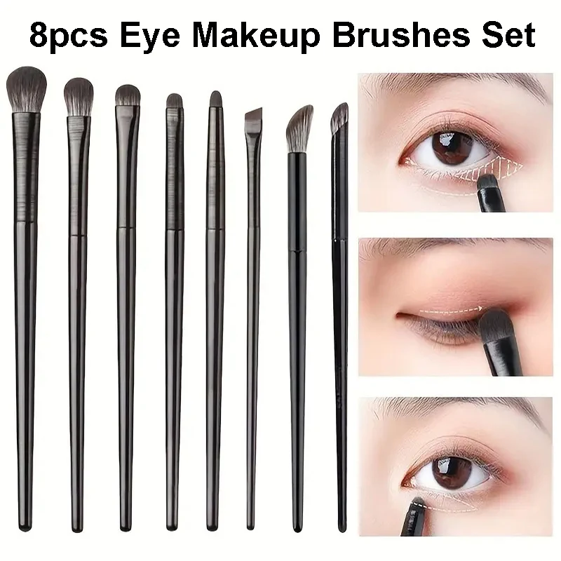 8 stücke Augen Make-Up Pinsel Set Professionelle Weiche Konturierung Lidschatten Eyeliner Augenbraue Pinsel Gesichts Schönheit Kosmetik Pinsel Werkzeug