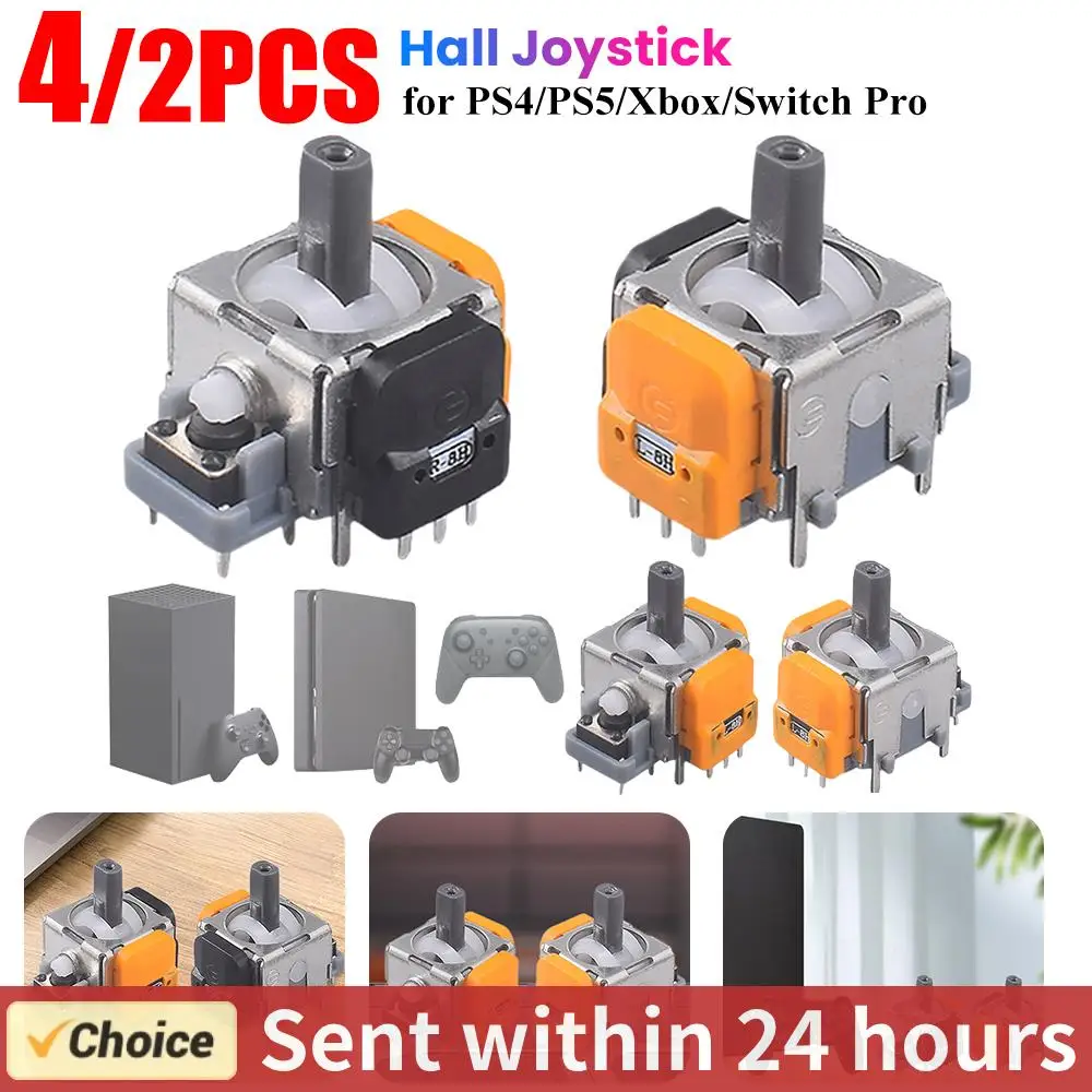 2/4 stücke Halle Elektromagnetische Joystick Gaming Griff Halle Rocker Thumb-Sticks Joystick Rocker Modul für Schalter Pro/PS4/PS5/Xbox