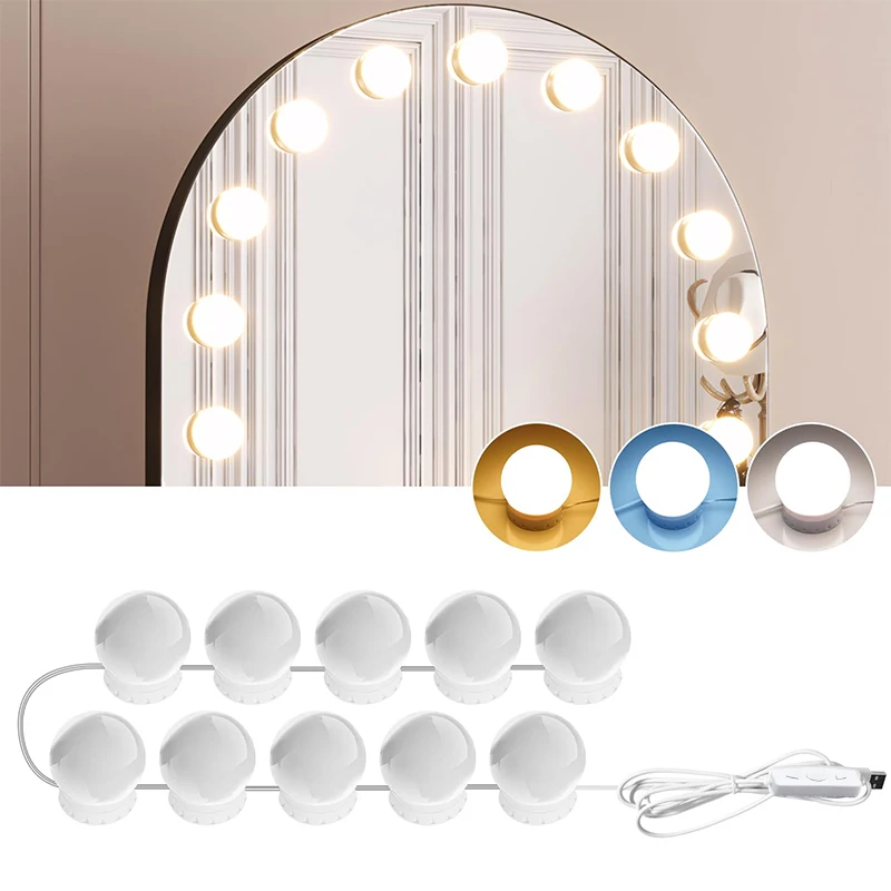 LED Abnehmbare Glühbirnen Professionelle Make-up-Spiegelleuchte USB-Betriebene Kosmetikspiegel-Beleuchtung Hollywood Schminktisch-Beleuchtung