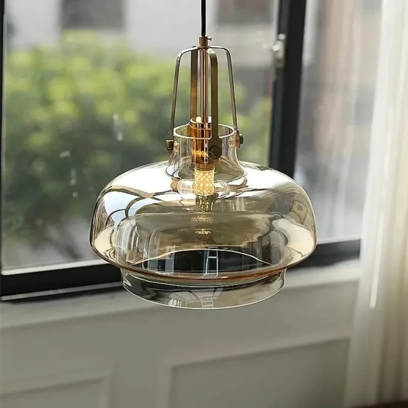 Nordic Retro Restaurant Anhänger Licht Amerikanischen Kaffee Shop Tee Restaurant Bar Zähler Kreative Licht Vintage Bauhaus Glas Licht