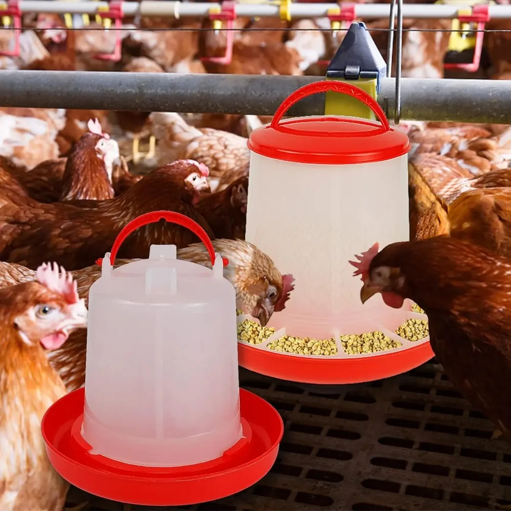 3kg+3L Geflügelfutter- und Wasserspender, automatischer Futter- und Wasserspender für Hühner, Vögel, Küken, Futtereimer, Behälter