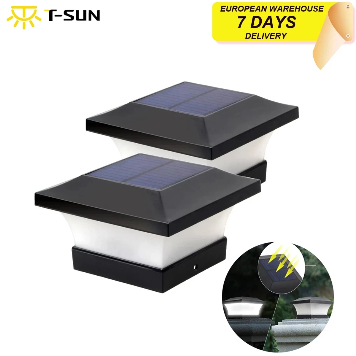 T-SUNRISE 1pc/2pc/4 stücke Solar Licht Zaun Licht IP65 Outdoor Solar Lampe Für Garten Dekoration tor Hof Cottage Solar Lampe