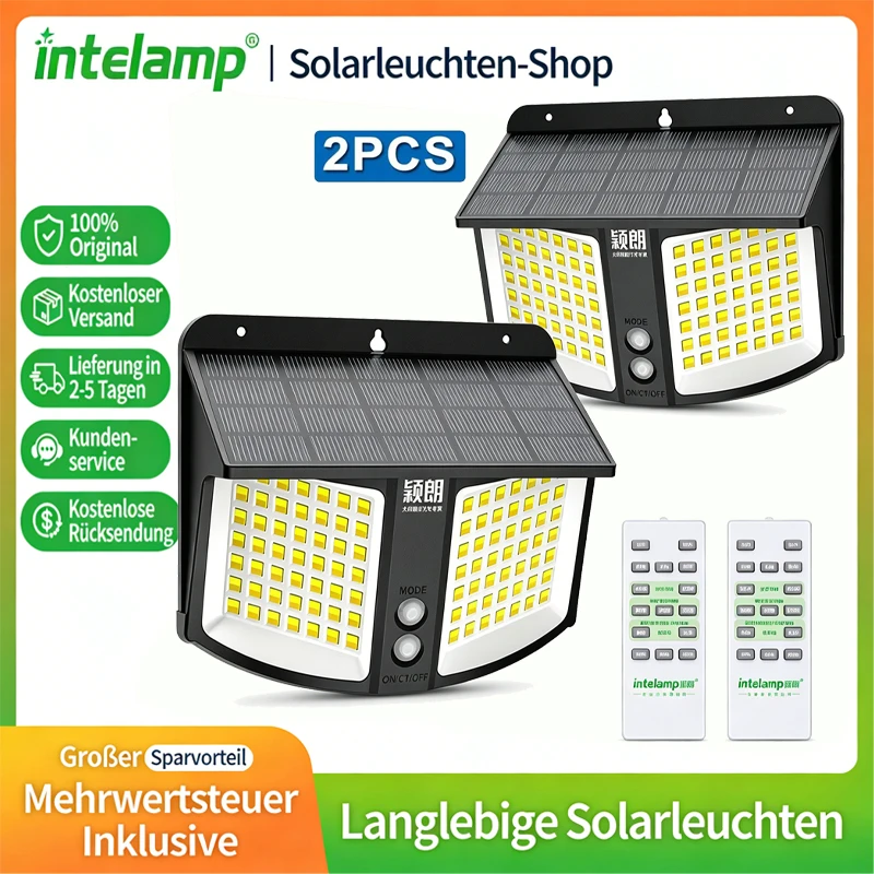 12800mWh 1200LM Solar-Sicherheitsleuchten für Außenbereich mit Radar-Bewegungssensor, Wasserdicht, 3 Farben, Solar-Flutlicht für Garten und Hof solar lampe led solar außenleuchte solar light solar led solar led licht