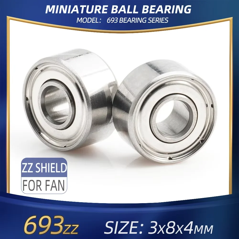 20 Stück 693ZZ Kugellager 3*8*4 MM ABEC-9 Computerlüfter-Kugellager 693 ZZ PC-Kühlgehäuselüfter R-830zz Reparatur FIX für PS4 XBox