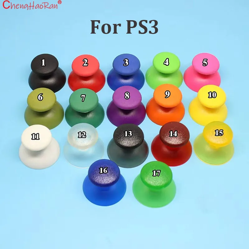 2 Stück bunte analoge Kappen für PS3-Controller, Daumengriffe, schwarze analoge Griffe, Controller-Abdeckung für PS3-Joystick