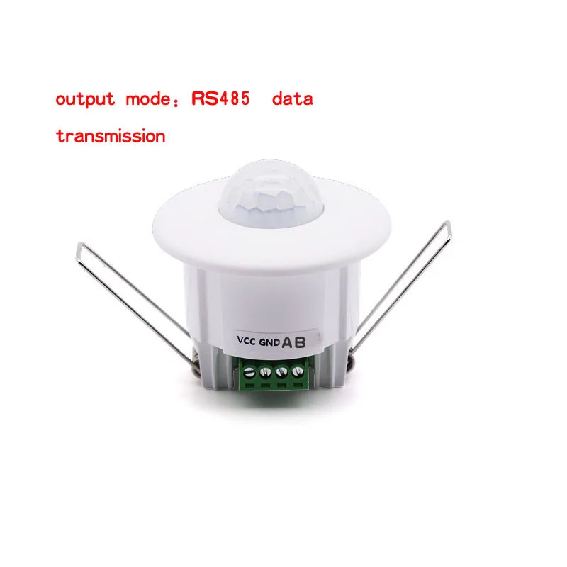 Elektrische Einheit DC9V-24V 360 Grad Mini Einbau-PIR-Decken-Bewegungsmelder mit Ausgangsmodus RS485 Datenübertragung