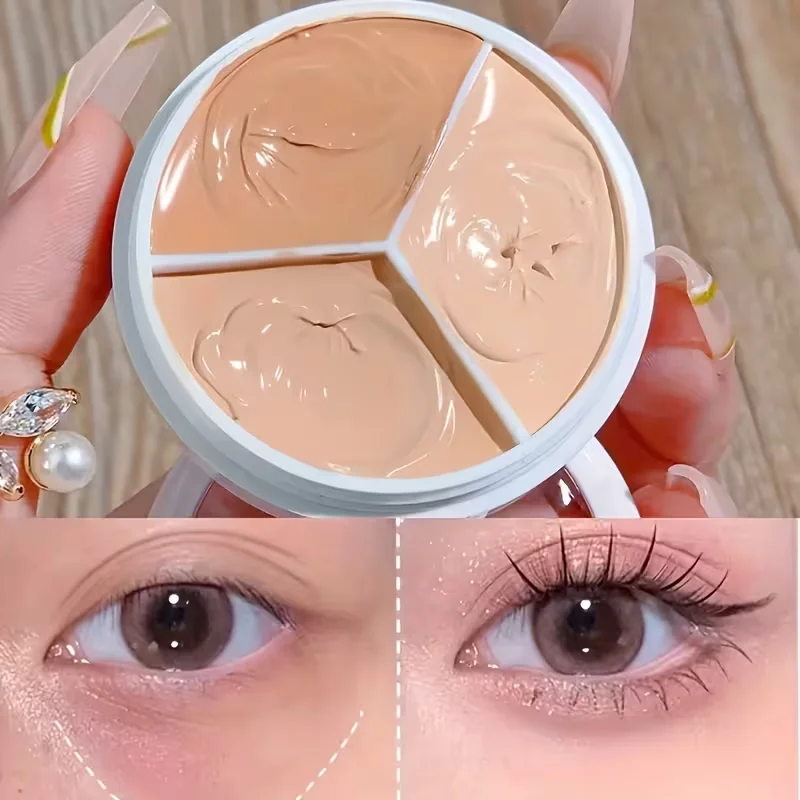 3-Farben-Creme-Concealer-Palette - Wasserfest, Langanhaltende Abdeckung für Akne, Augenringe & Rötungen - Natürliche, Koreanische Beauty-Kosmetik