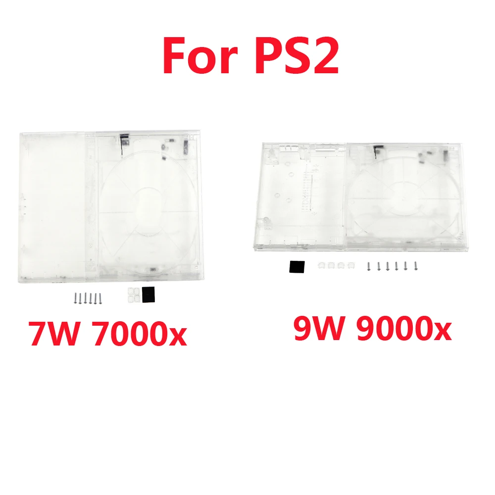 Für ps2 7w 9w klares Voll gehäuses chale für ps2 Konsolen schale transparent mit Schrauben für ps2 70000 9000x 90000 9w