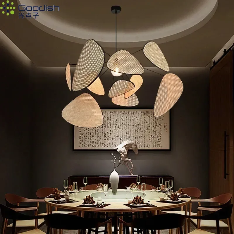 Moderne Minimalistische Nordische LED-Pendelleuchte Aluminium-Blatt-Design Eisenkunst Kreative Lampen für Wohnzimmer Heimdekoration Kronleuchter