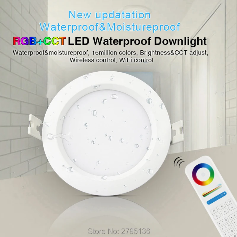 Smart 6W RGB + CCT Wasserdicht Led Downlights FUT063 IP54 220v Einbau Runde Deckenplatte Spot Licht Innen wohnzimmer Bad