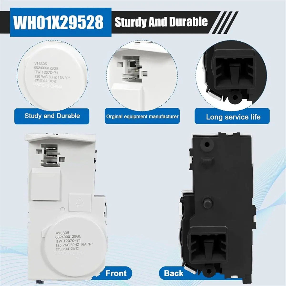 (ABZD) WH01X29528 Waschmaschinen-Türschloss Kompatibel mit GE Waschmaschine, Ersatz für AP6985313, PD00060769, EAP12749276, 4958