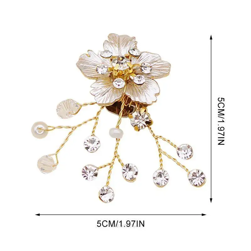 X5xa Schuhclip Gold Luxus Elegant DIY Frauen Lady Schuhe handgefertigte Kristallperle