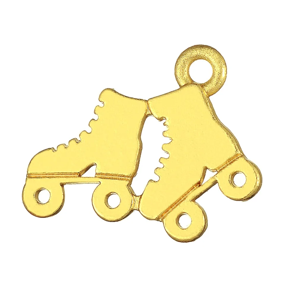 My shape 20 stücke Rollschuhe Schuhe Charms Gold Farbe Eis Skate Sport Anhänger für Halskette Armbänder Schmuck Machen Zubehör