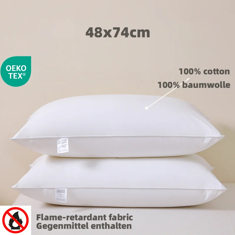 1 Stück weiches Kissen aus 100 % Baumwolle, 48 x 74 cm, dick, dünn, flammhemmend, bequemes Heimtextilien für dekoratives Kissen