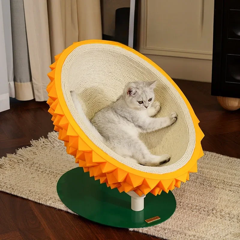 Durian Shell Hanf Seil Katze Nest Tragen-beständig Sisal Katze Kratzen Bord Halbgeschlossene Schlafen Haustier Bett Katze Kitzeln spielzeug
