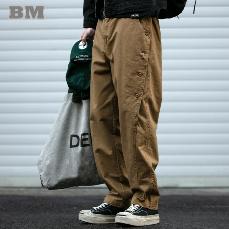 Männer Japanische Streetwear Schwergewicht Cargo Hosen Oversize Hip Hop Casual Armee Grün Khaki Arbeit Hosen Hohe Qualität Mode Männlichen
