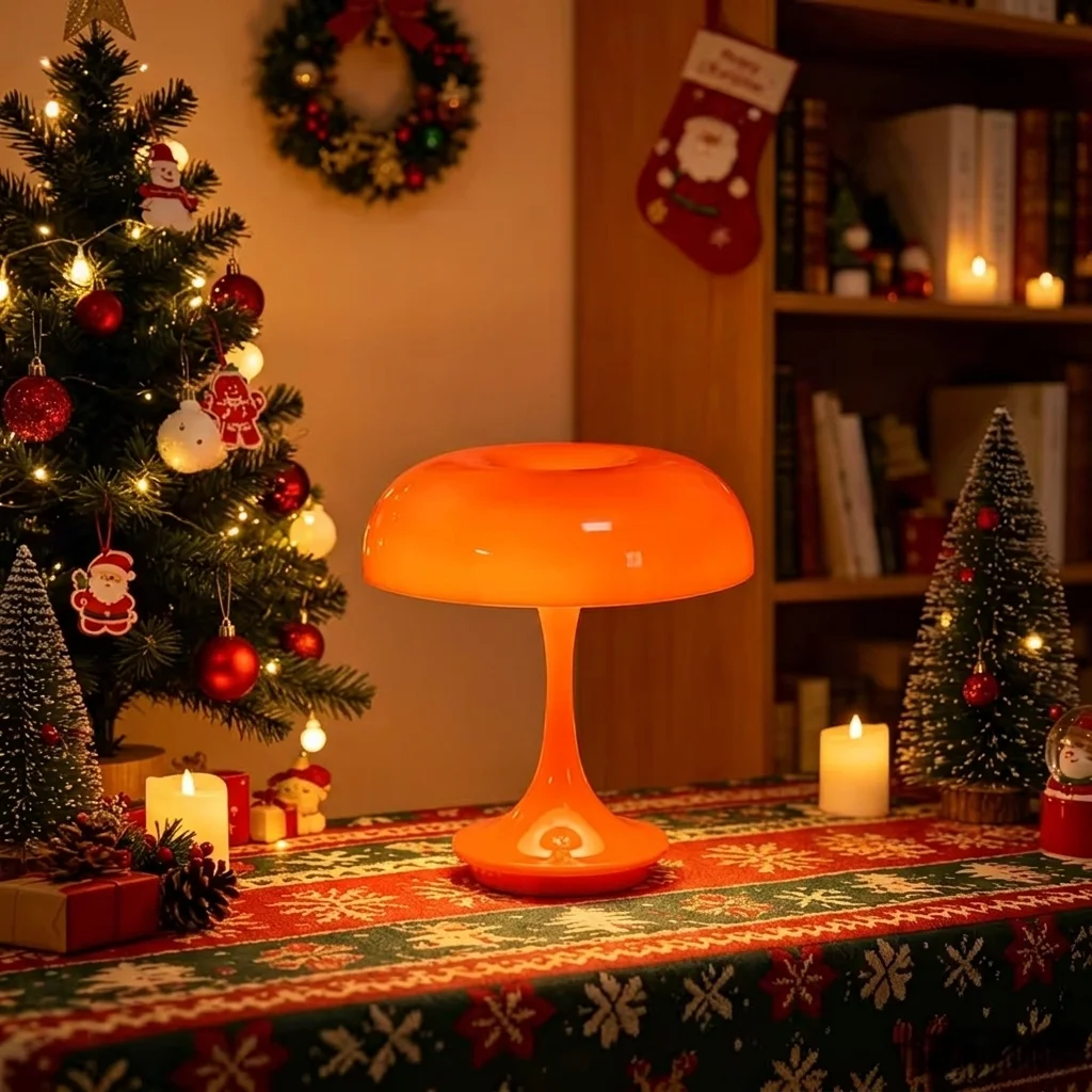 Touch-Control Tischlampe, 3-Farben Dimmbare Pilz-LED-Schreibtischlampe, USB-Aufladbare Nachttischlampe für Heim- und Bürodekoration, Geschenk