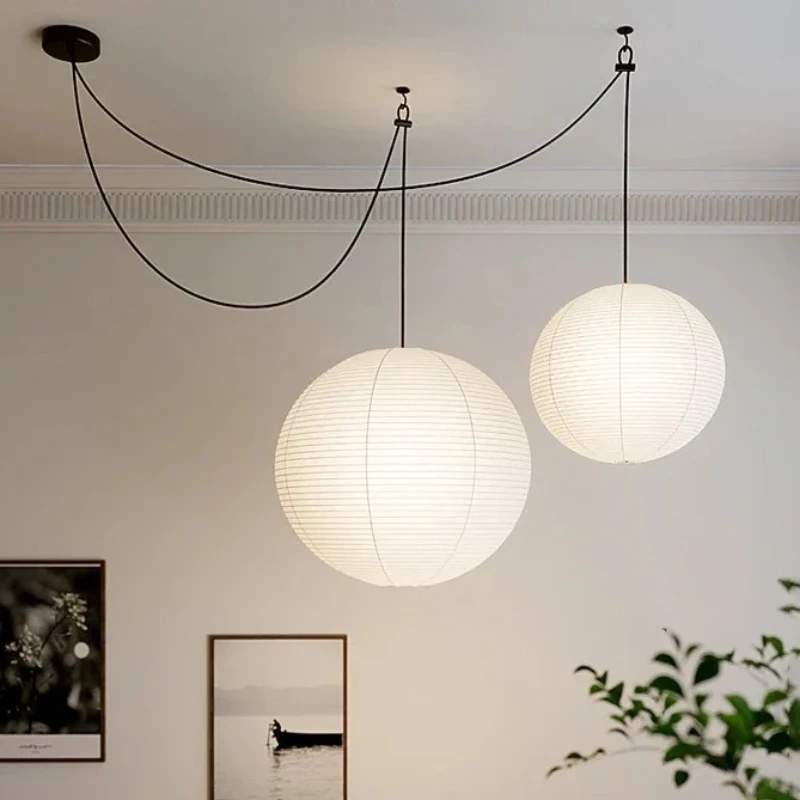 Japanische Wabi-sabi Noguchi Kronleuchter Reispapier Kunst Laterne Pendelleuchte für Schlafzimmer Wohnzimmer Studie Papier Pendelleuchte