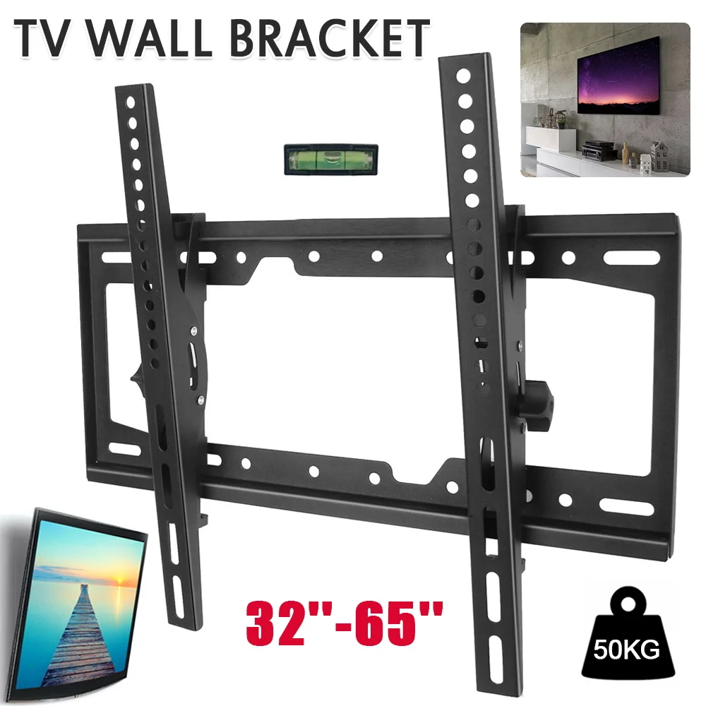 LED-LCD-TV-Wandhalterung, neigbar, verstellbar, verstärkt TV-Unterstützung, 32–65 Zoll, voll bewegliche Wandhalterung für Fernseher, drehbare Neigung, horizontal