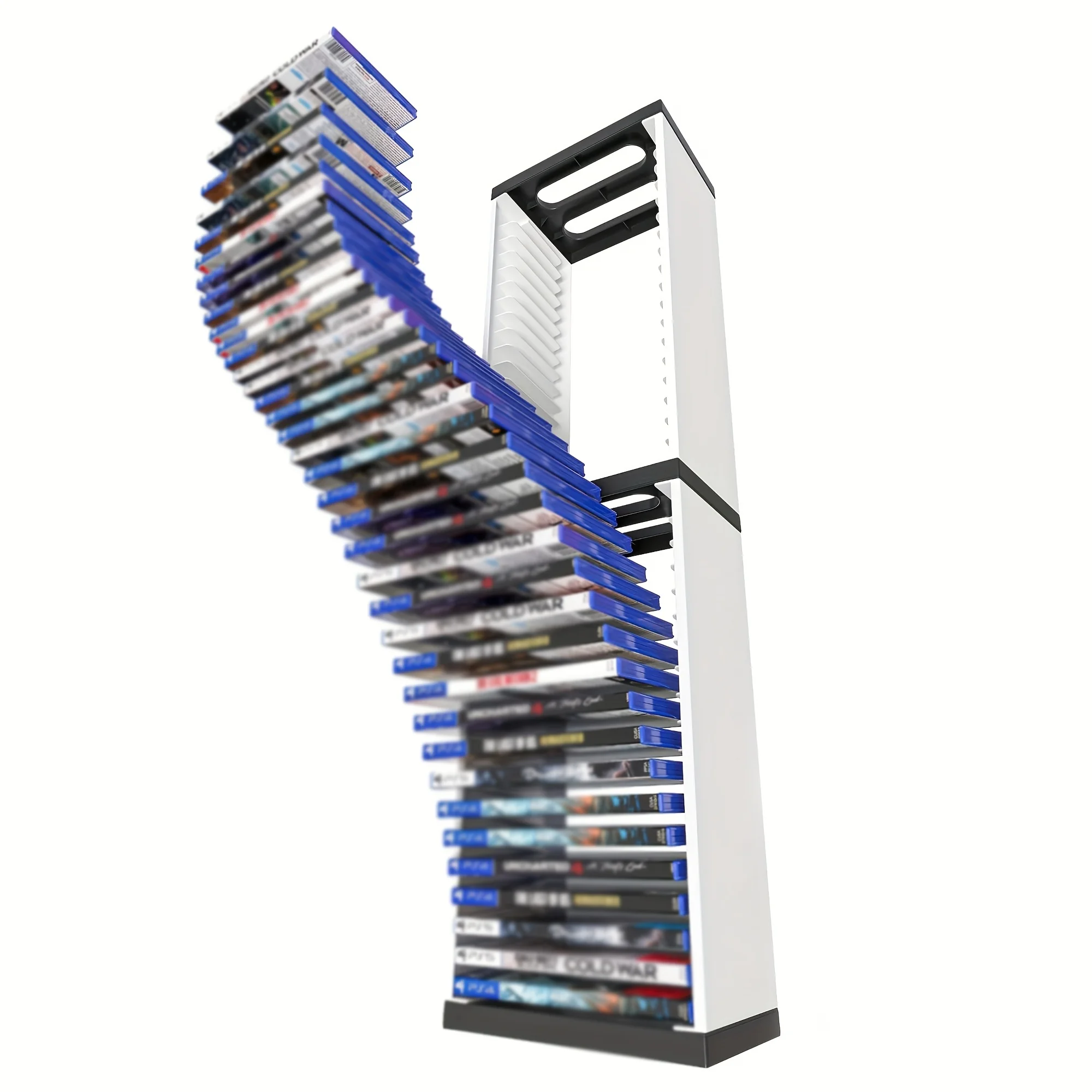 Videospiel-Aufbewahrungsturm (36 CD-Hüllen) Universeller Vertikaler Organizer für Nintendo Switch/PS5/Playstation 4/Xbox Filme