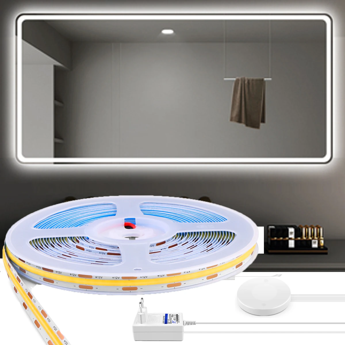 LED-Spiegel Licht Dimmer Hand-Scan-Sensor und Touch dimmbare Schalter DC12V Cob LED-Licht leiste für Küche Bad Beleuchtung Dekor