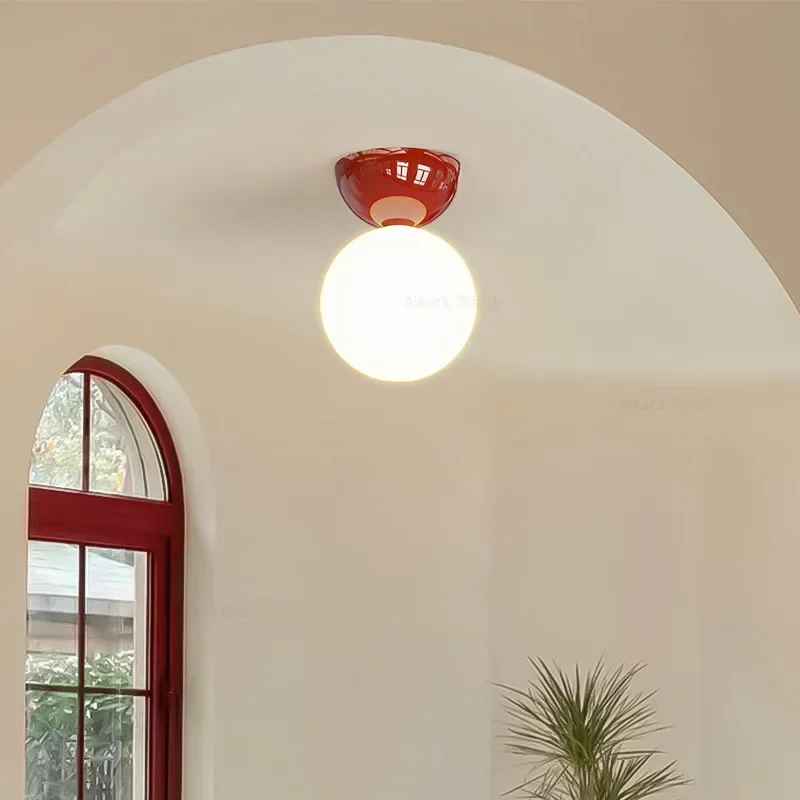 Bauhaus Kuppel Decken leuchte Korridor mittelalter liche Garderobe Decken leuchte einfache Creme Serie Home Decoration Balkon Eingangs lampe