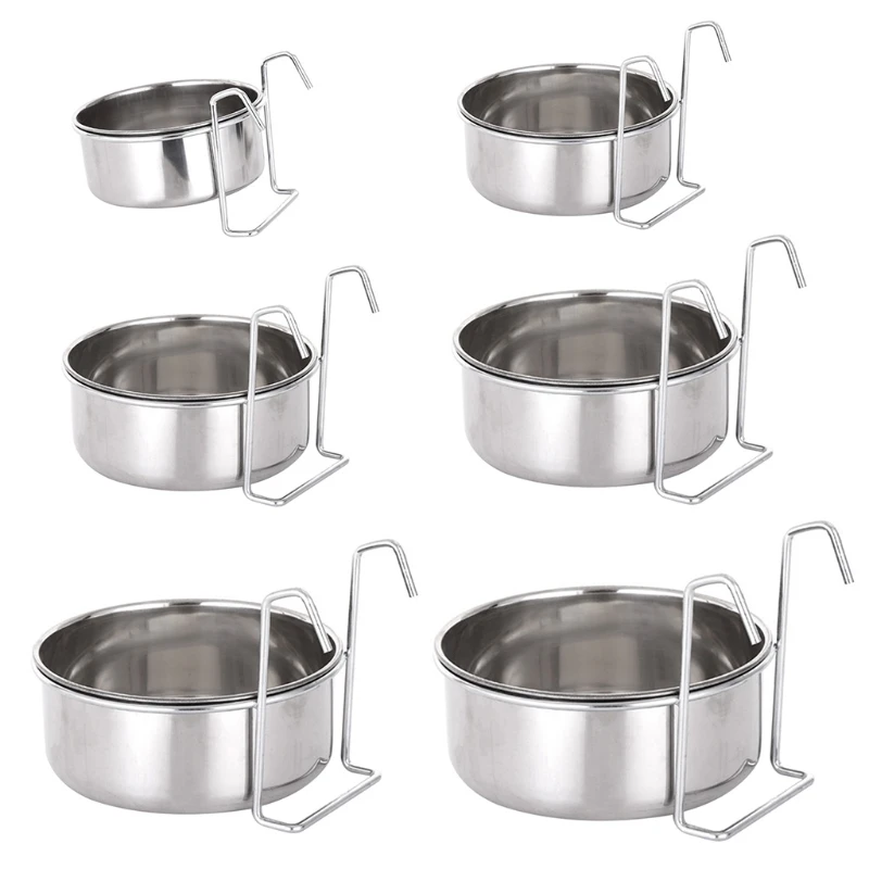 Kiste Hunden apf Edelstahl hängen Haustier Käfig Schüssel Futter & Wasser Feeder Coop Tasse für Katze Welpen Vögel Ratten 6 Größen