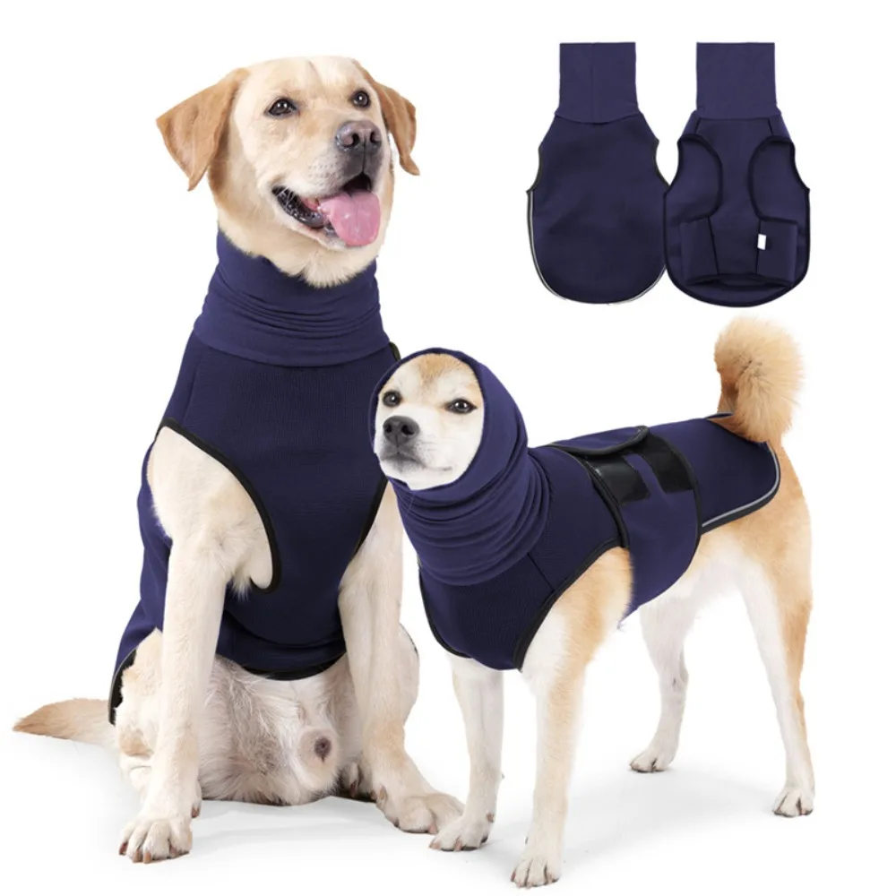 Lärmfester, beruhigender Kapuzenpullover für Hunde, Angstlinderung, reflektierender Haustier-Ohrenschützer, Lärmschutz, atmungsaktiv, Hundeweste, Jacke, kleiner großer Hund
