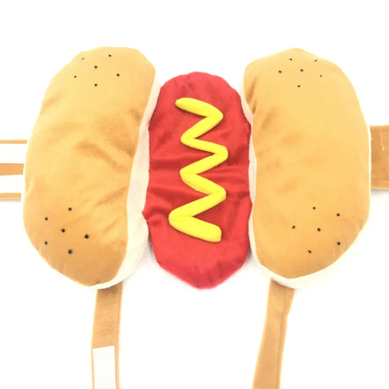 Cartoon-Food-förmiges Haustierkostüm, Hot Dog & Hamburger Design Hunde- & Katzenbekleidung
